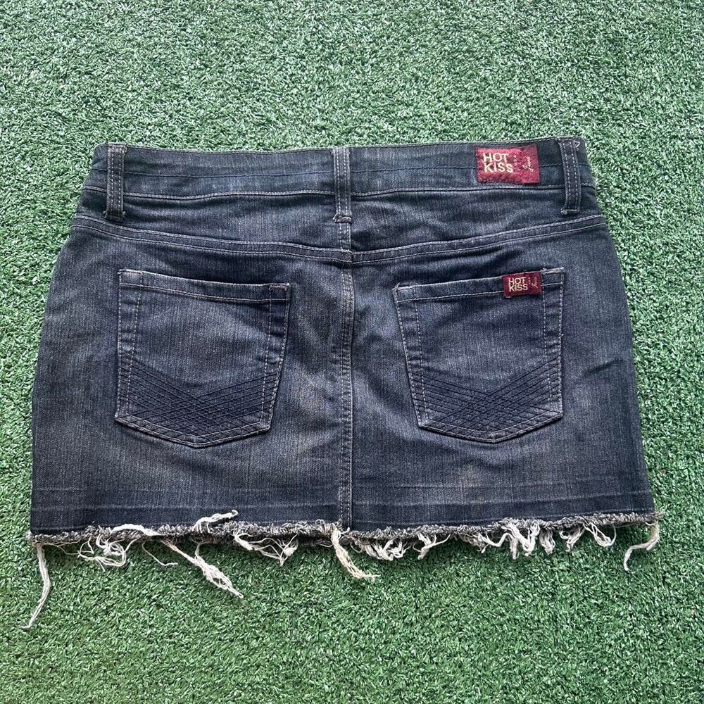 y2k vtg hot kiss denim mini skirt